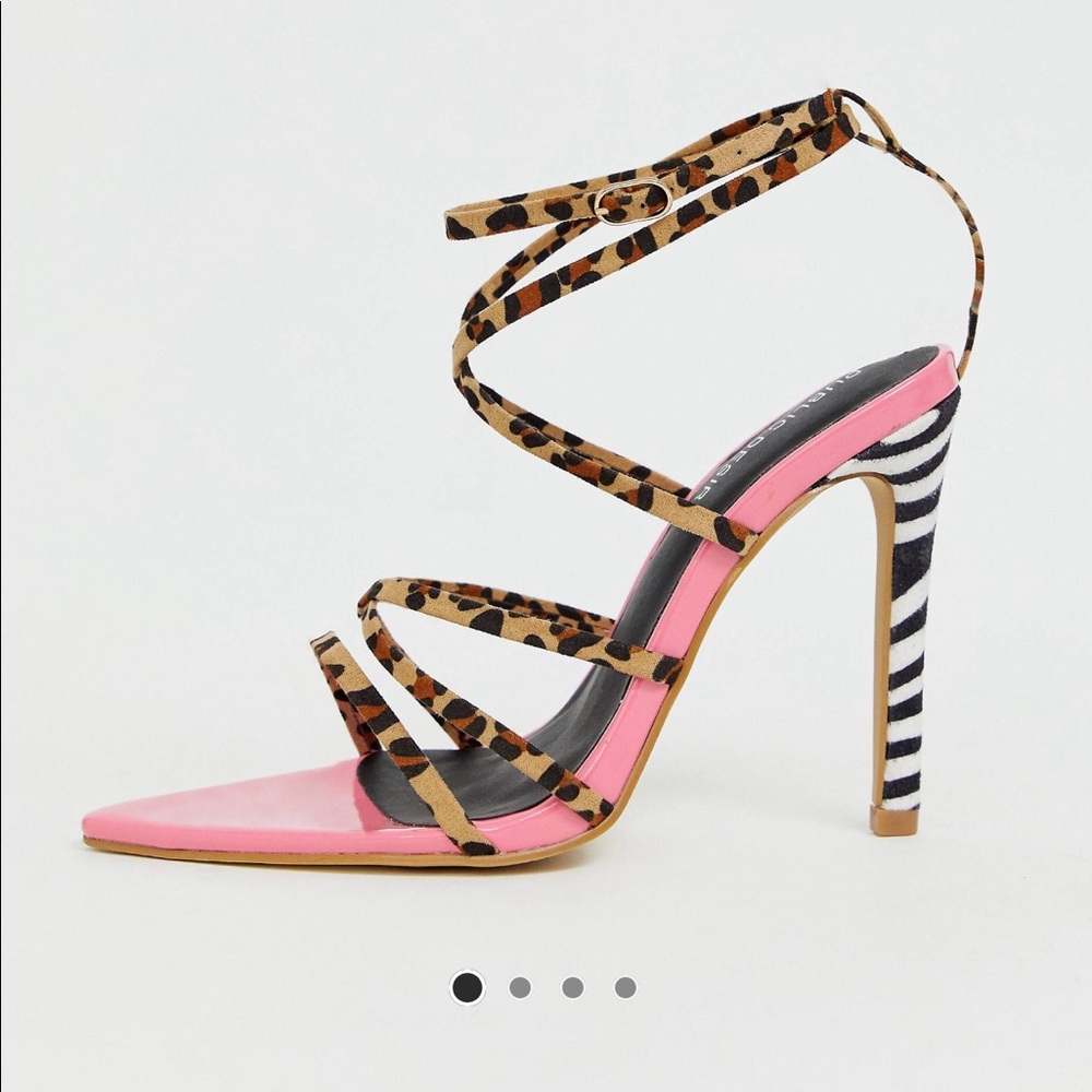 Public desire safari print heel